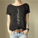 Czarna kreska Czarny oversize