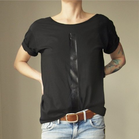 Czarna kreska Czarny oversize Czarna kreska Czarny oversize