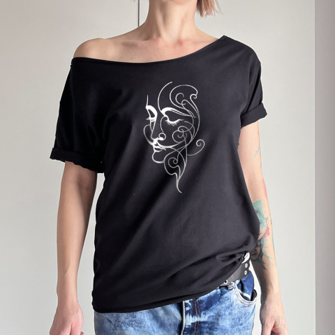 Dali biały na Czarnym Oversize Dali biały na Czarnym Oversize