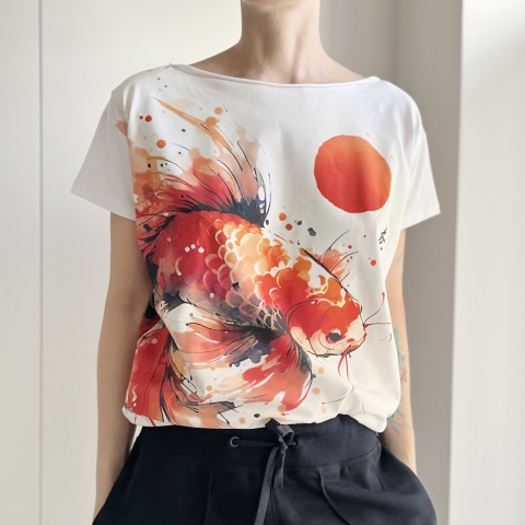 Koi Fullprint Biały Oversize Koi Fullprint Biały Oversize