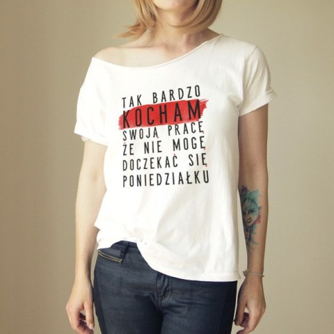 Kocham pracę Biały Oversize Kocham pracę Biały Oversize