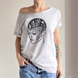 Kobieta Botaniczna Szary Oversize