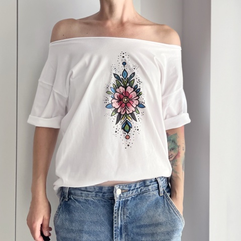 Kwiat różowy Biały Oversize Kwiat różowy Biały Oversize