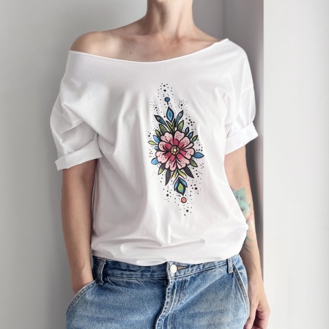 Kwiat różowy Biały Oversize Kwiat różowy Biały Oversize