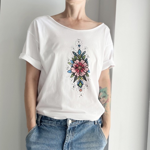 Kwiat różowy Biały Oversize Kwiat różowy Biały Oversize