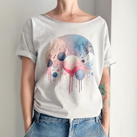Banieczki różowe Szary Oversize Banieczki różowe Szary Oversize