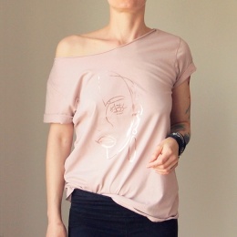 Line art rose gold Oversize Rose