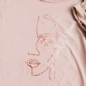 Line art rose gold Oversize Rose