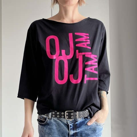 Oj tam Czarny Oversize Rękaw 3/4 Oj tam Czarny Oversize Rękaw 3/4