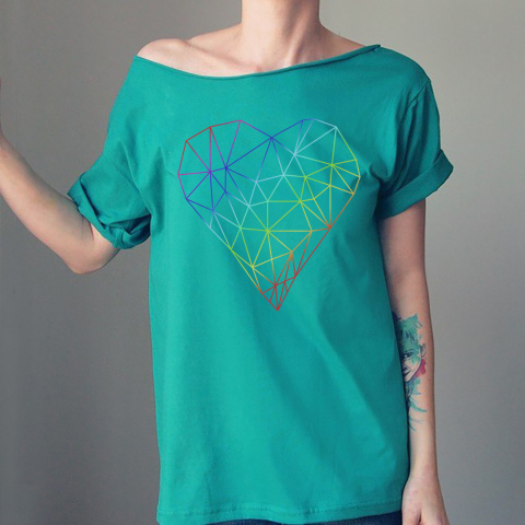 Serce diament tęcza szafIrowy Oversize Serce diament tęcza szafIrowy Oversize
