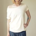 Surowa bawełna Oversize Bez nadruku