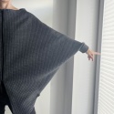 Bluza oversize długi Nietoperz grafit melanż pikowany Bluza oversize długi Nietoperz grafit melanż pikowany