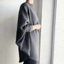 Bluza oversize długi Nietoperz grafit melanż pikowany Bluza oversize długi Nietoperz grafit melanż pikowany