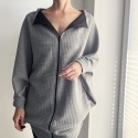 Bluza oversize długi Nietoperz grafit melanż pikowany Bluza oversize długi Nietoperz grafit melanż pikowany