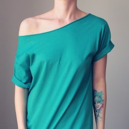 Szafirowy Oversize bez nadruku