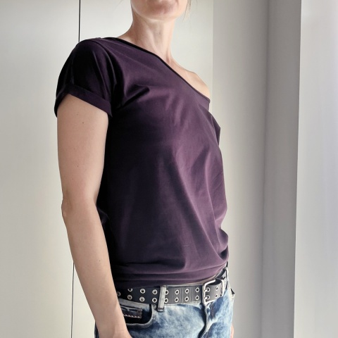 Bakłażan Oversize bez nadruku Bakłażan Oversize bez nadruku