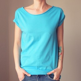 Turkusowy Oversize bez nadruku