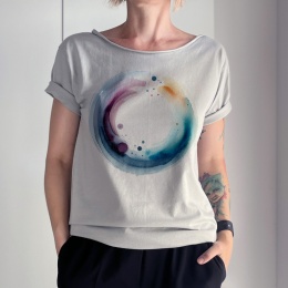 Akwarele koło Oversize Szary