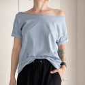 Bladoniebieski Oversize Bez nadruku
