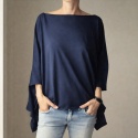 Bluzka narzutka granatowa szeroka