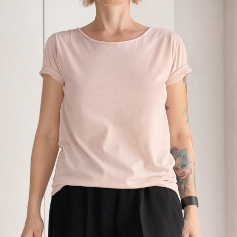 Ciepły róż Oversize Bez nadruku