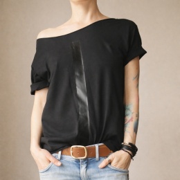 Czarna kreska Czarny oversize