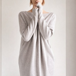 Długa sukienka swetrowa szara