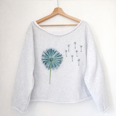 Dmuchawiec Szara gruba Bluza bez ściągaczy