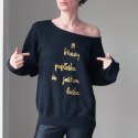 Gruby Oversize Boska Złota Czarna Max