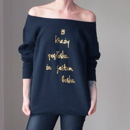 Gruby Oversize Boska Złota Czarna Max