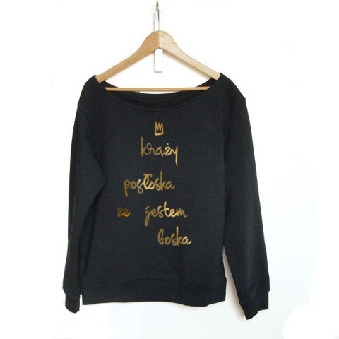 Gruby Oversize Boska Złota Czarna Max