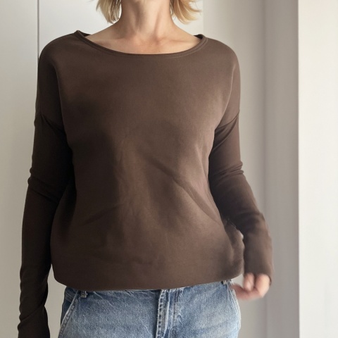 Gruby Wąski rękaw Brązowy