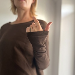 Gruby Wąski rękaw Brązowy