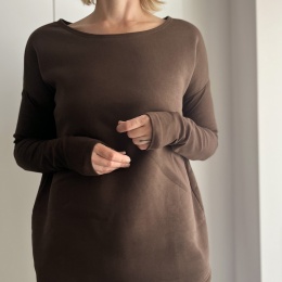 Gruby Wąski rękaw Brązowy