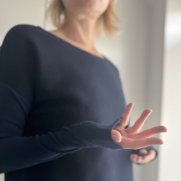 Gruby Wąski rękaw Granat