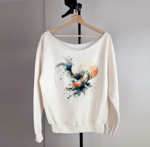 Koi Zielononiebieski Waniliowa Bluza Cięta