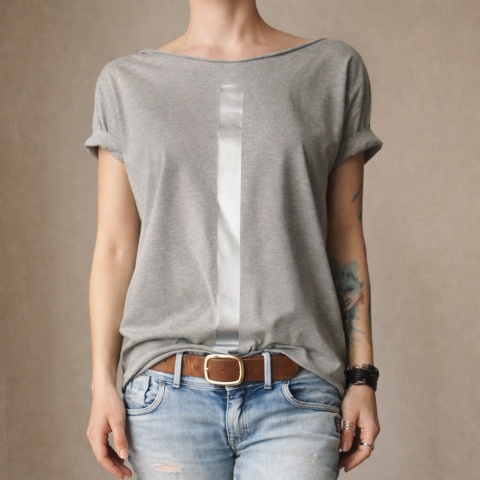 Kreska srebrna na średnioszarym Oversize