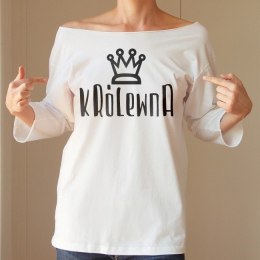 Królewna Biały Oversize Rękaw 3/4