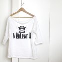Królewna Biały Oversize Rękaw 3/4