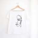 Line art Biały Oversize
