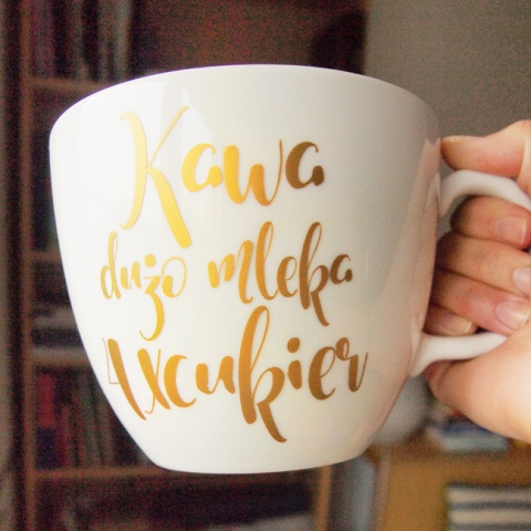 Litrowy kubek z Twoim złotym napisem