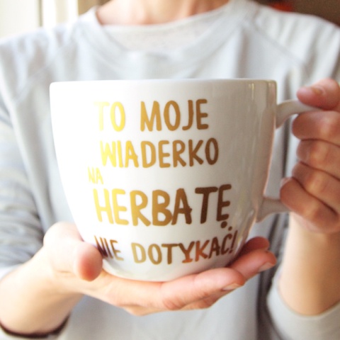 Litrowy kubek z Twoim złotym napisem