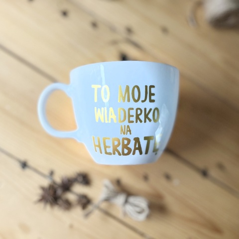 Litrowy kubek z Twoim złotym napisem