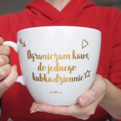 Litrowy kubek z Twoim złotym napisem