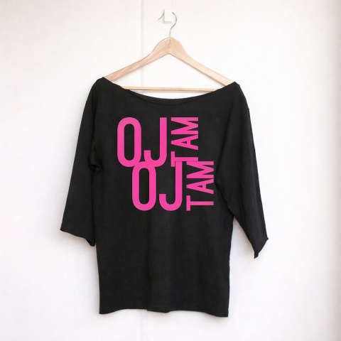 Oj tam Czarny Oversize Rękaw 3/4