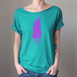 Piórko fluo róż szafir Oversize