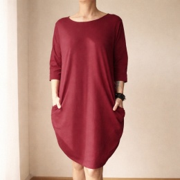 Sukienka beczka Bordowa