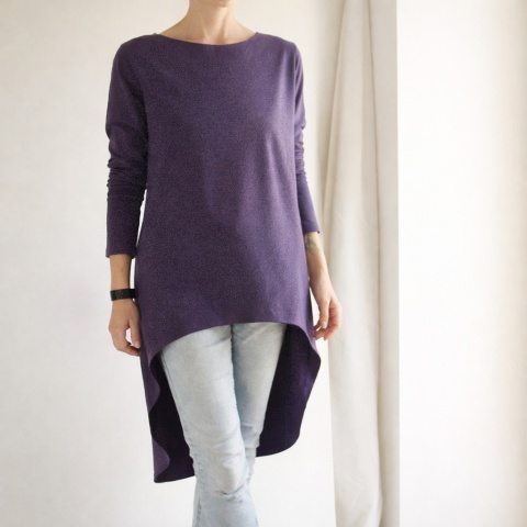 Sukienka tył przód Fioletowy melanż