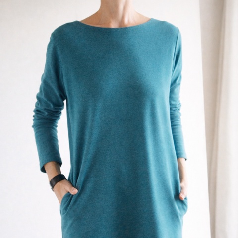 Sukienka tył przód Fioletowy melanż