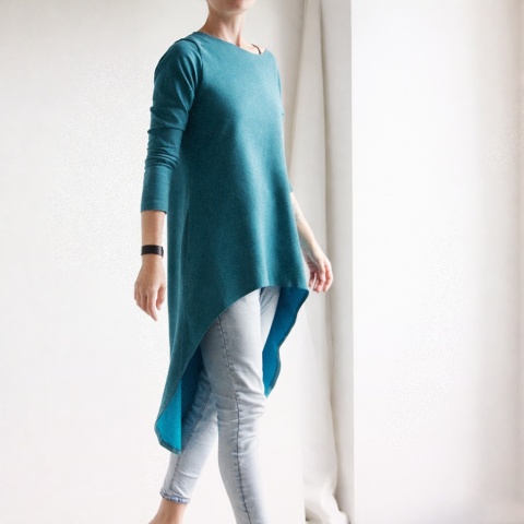 Sukienka tył przód Fioletowy melanż